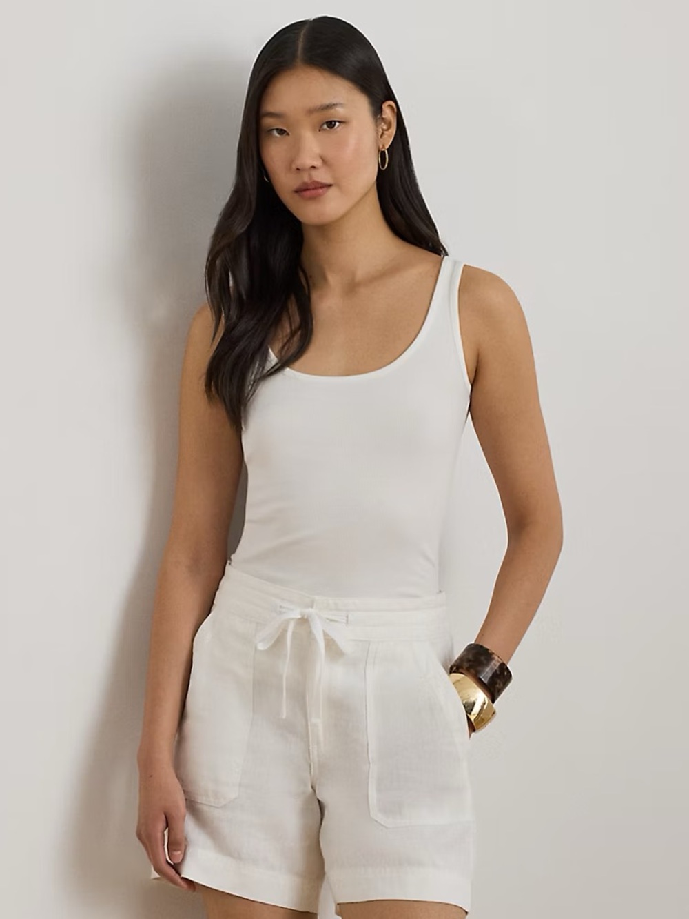 Women's Scoop Neck Tank Top in White